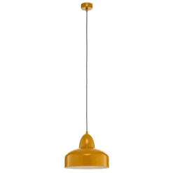 Lámpara colgante Mille, de 1 luz, amarillo mostaza