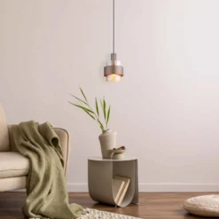 Lámpara colgante Milley, Ø 19 cm, color bronce, metal