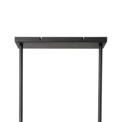 Lámpara colgante Milonga, negra, longitud 100 cm, metal/madera