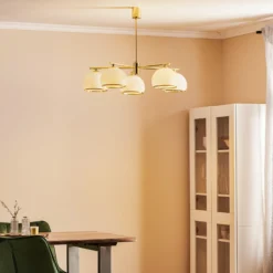 Lámpara colgante Mina, 5 luces, latón