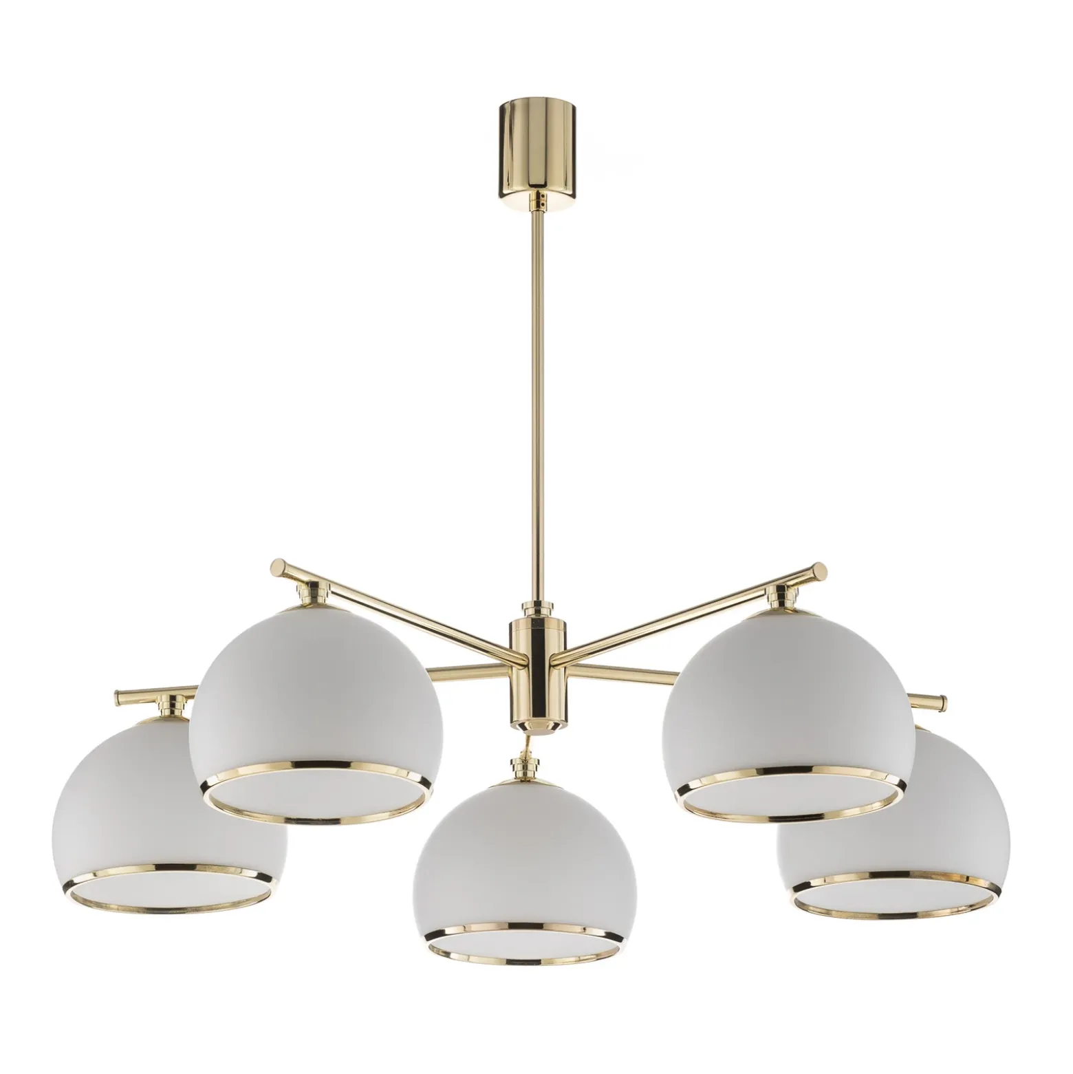 Lámpara colgante Mina, 5 luces, latón