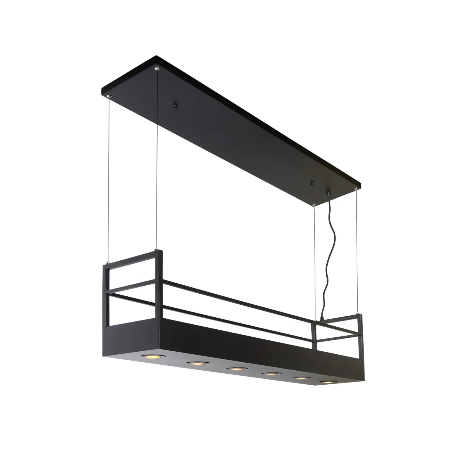 Lámpara colgante Miravelle polvo 6 luces negro