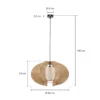 Lámpara colgante Modern C M con láminas de madera Ø 50 cm