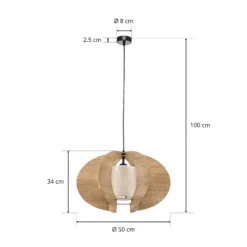 Lámpara colgante Modern C M con láminas de madera Ø 50 cm