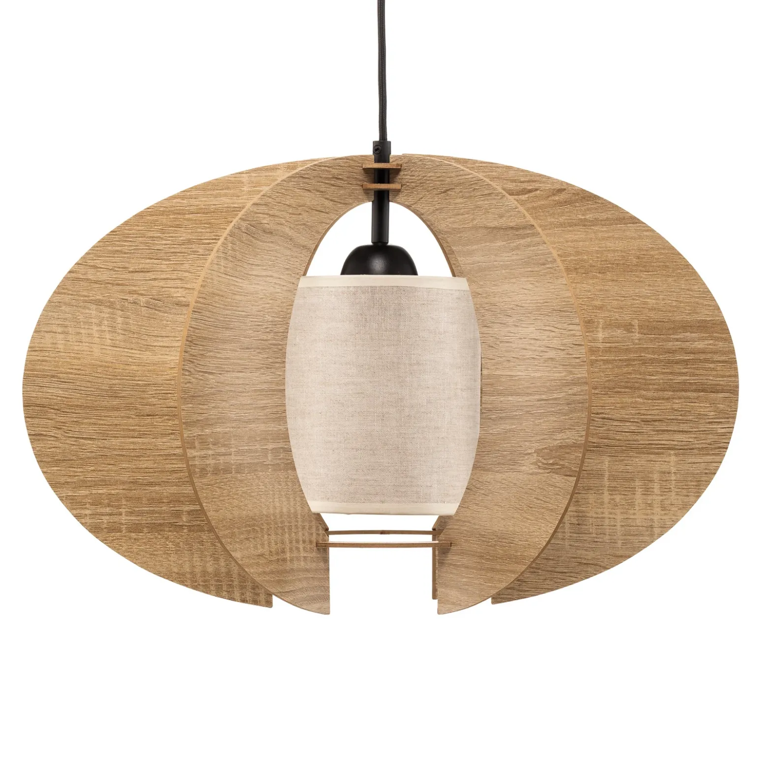 Lámpara colgante Modern C M con láminas de madera Ø 50 cm