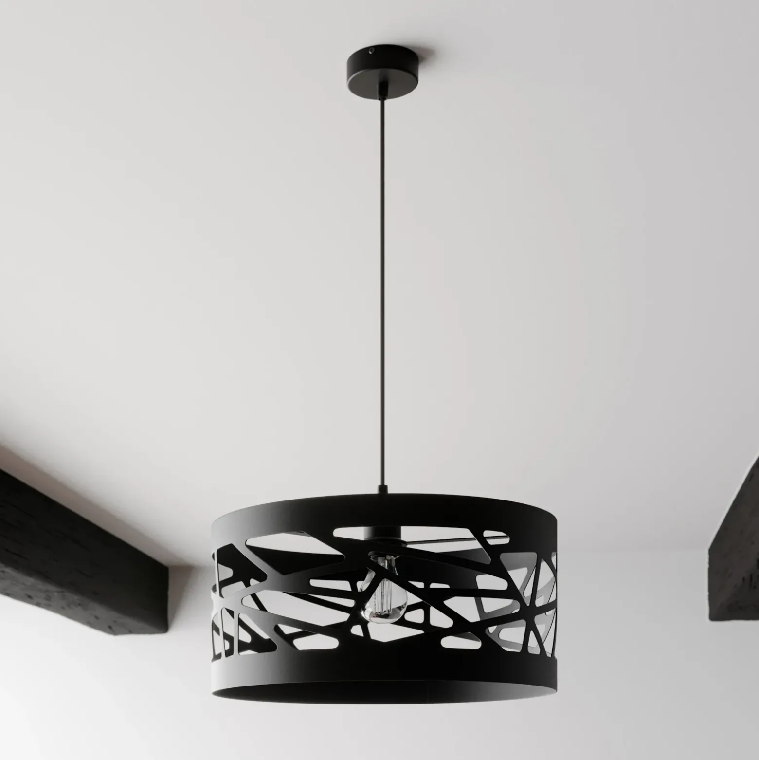 Lámpara colgante Modul Frez pantalla de muestra Ø39cm negro