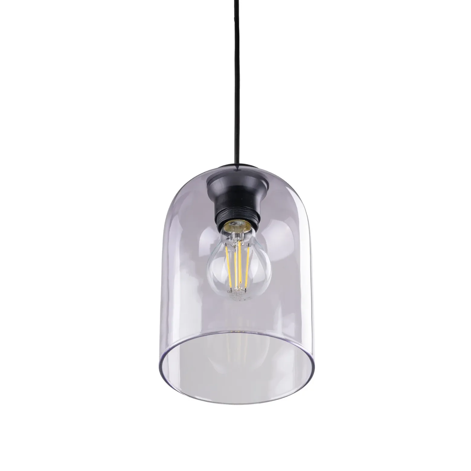 Lámpara colgante Molly, púrpura, Ø 14 cm, metal/vidrio