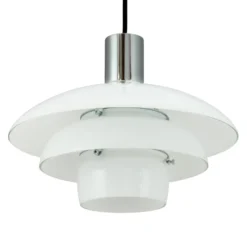 Lámpara colgante Morph de Dyberg Larsen, ópalo, Ø 28 cm, cristal