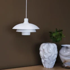 Lámpara colgante Morph de Dyberg Larsen, blanca, Ø 30 cm, metal