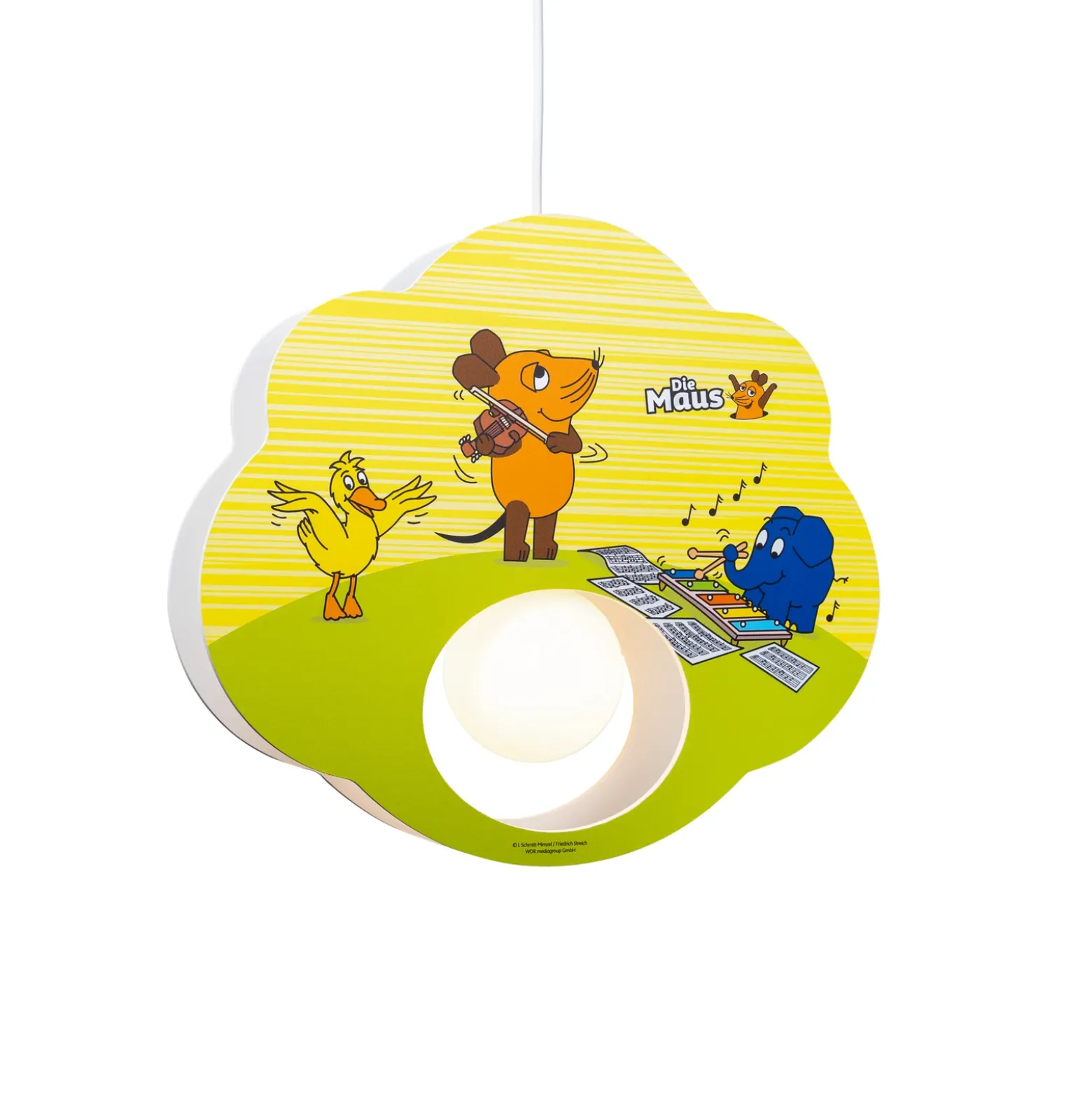 Lámpara colgante Mouse, amarilla, madera, E27, 1 luz