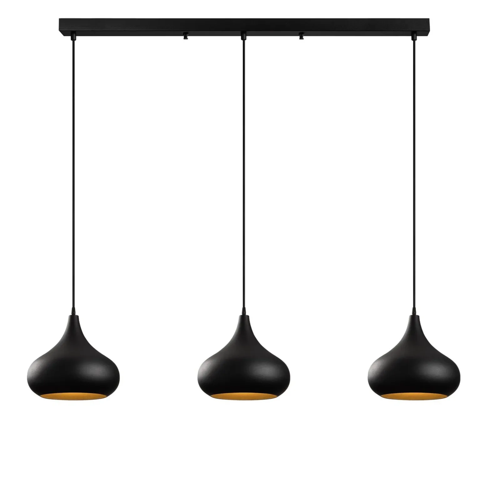 Lámpara colgante Muba, negra, longitud 120 cm, metal