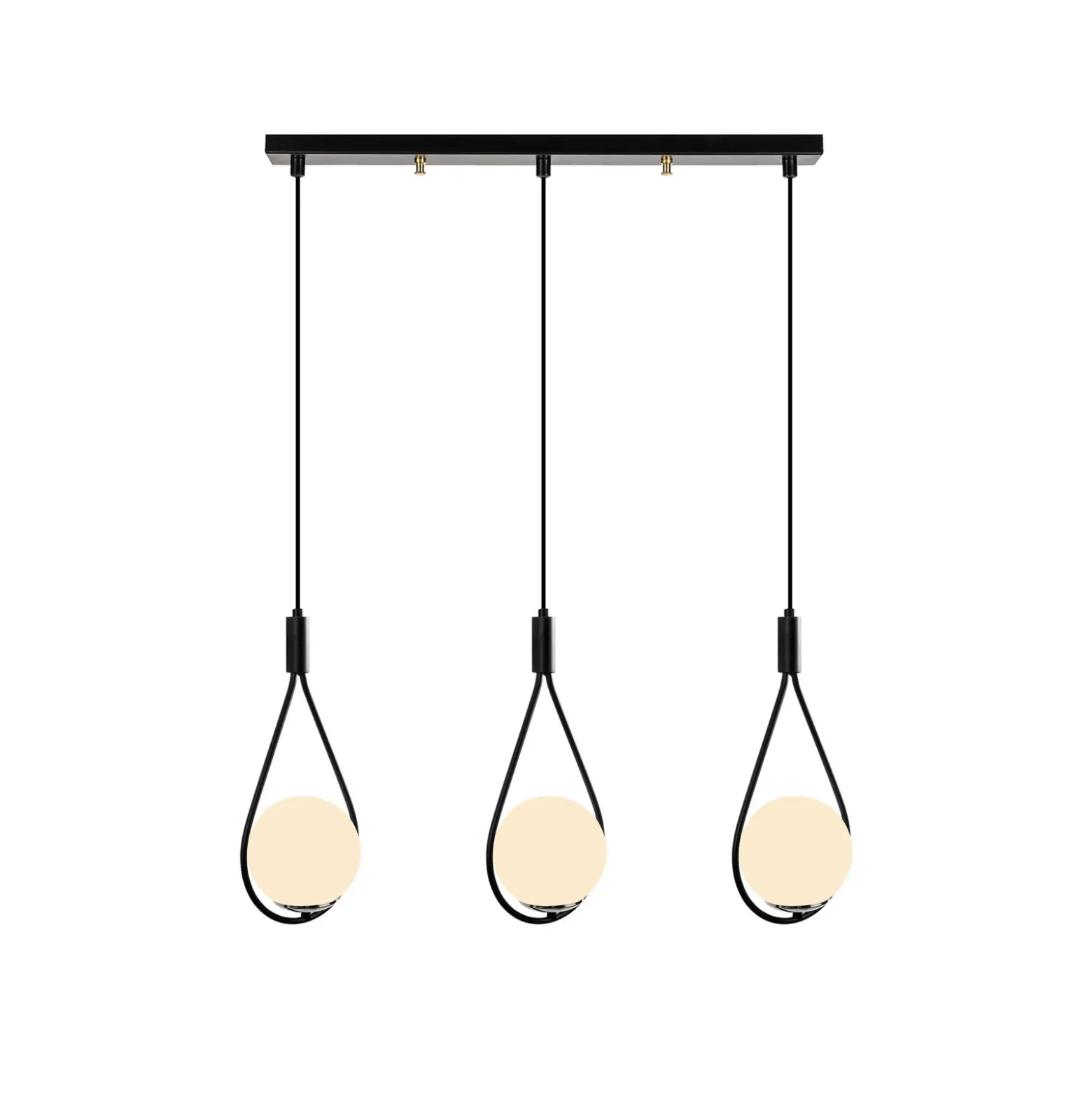 Lámpara colgante Mudoni MR-939 3 luces lineal negro/vidrio ópalo