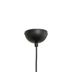 Lámpara colgante Mudoni, negro/blanco, vidrio, metal, E27