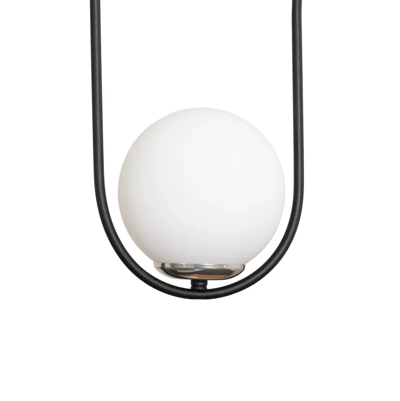 Lámpara colgante Mudoni, negro/blanco, vidrio, metal, E27