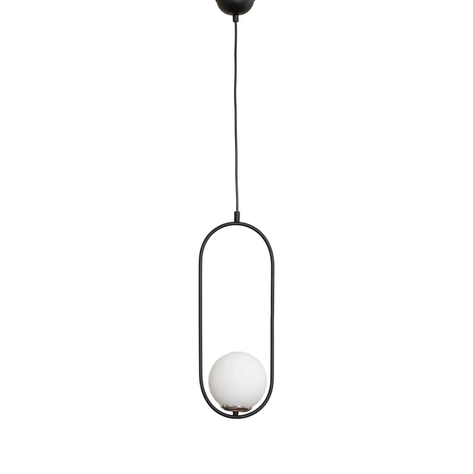 Lámpara colgante Mudoni, negro/blanco, vidrio, metal, E27