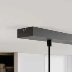 Lámpara colgante Muza 3 luces larga negro/madera clara