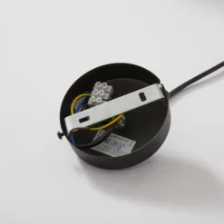 Lámpara colgante Muza, negro/madera clara, Ø 11 cm