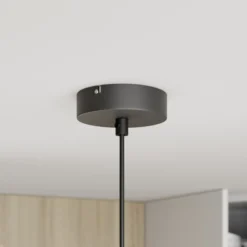 Lámpara colgante Muza, negro/madera clara, Ø 11 cm