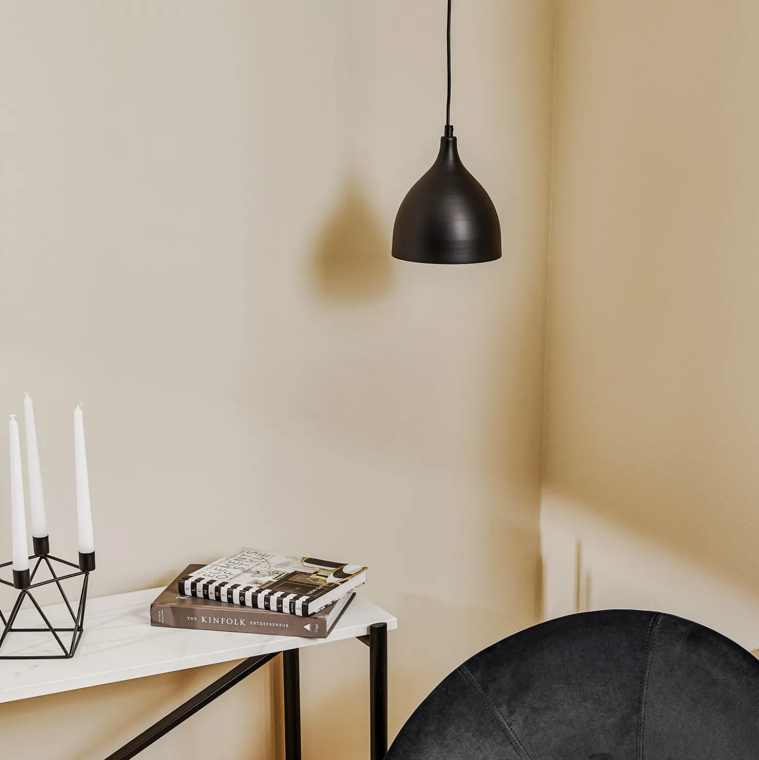 Lámpara colgante Nanu de metal negro 1 luz