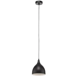 Lámpara colgante Nanu de metal negro 1 luz