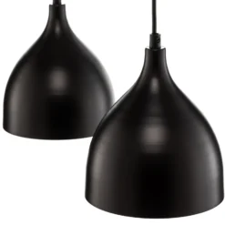 Lámpara colgante Nanu de metal negro con 2 luces