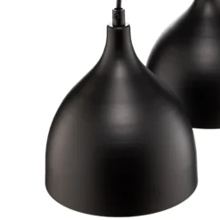 Lámpara colgante Nanu, negro, acero inoxidable, 3 luces
