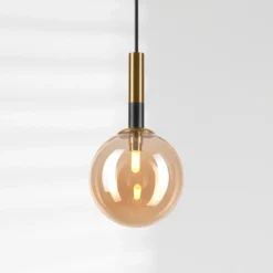 Lámpara colgante Natalia, 1 luz, cristal, dorado