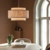 Lámpara colgante Noah Bouclé de Globen Lighting, Ø 50 cm, beige