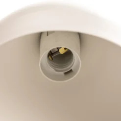 Lámpara colgante Noak, blanco/madera natural, 4 luces larga