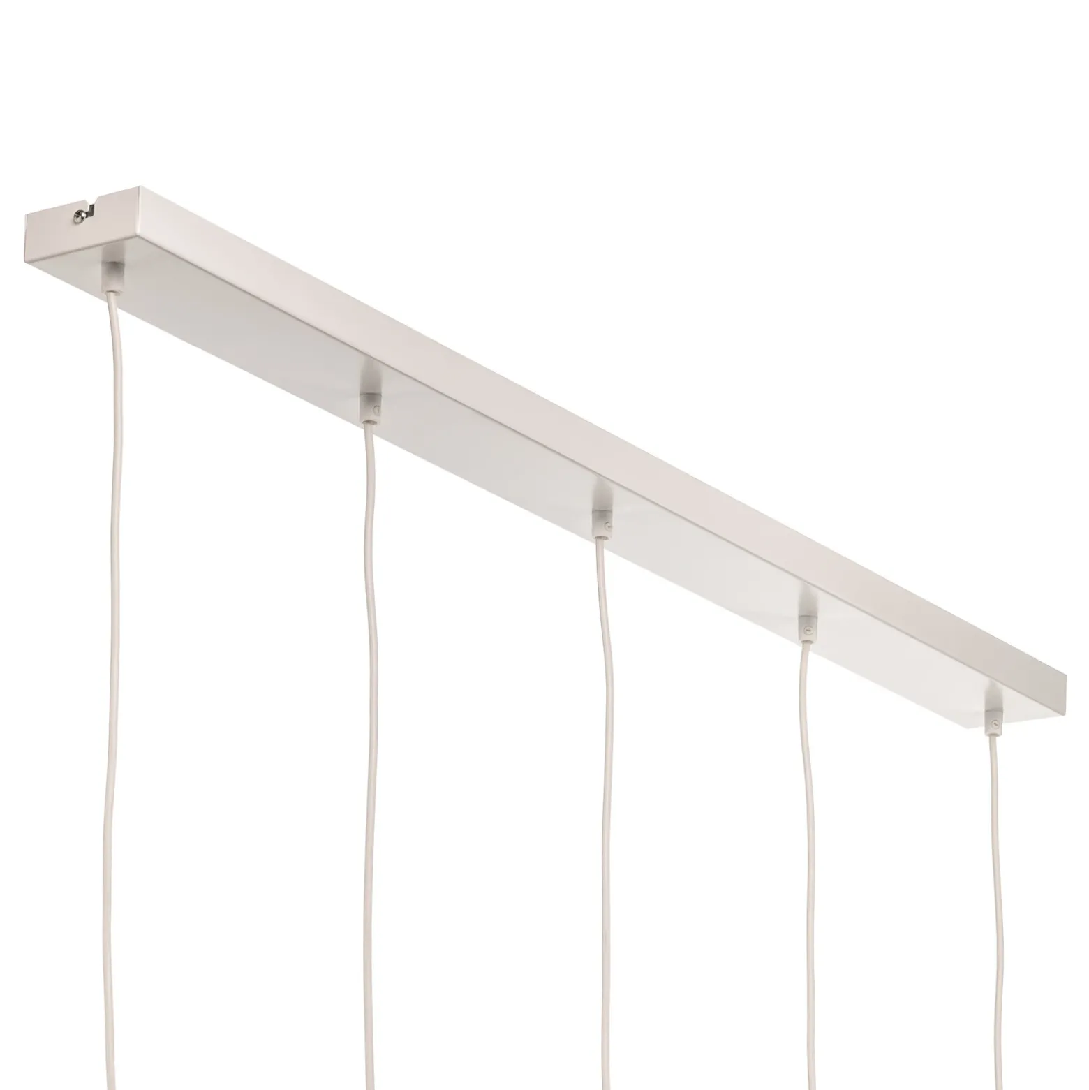 Lámpara colgante Noak 5 luces larga blanco/madera natural