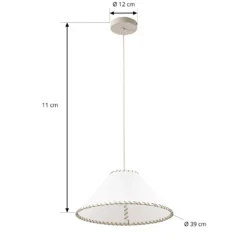 Lámpara colgante Nola Whitt, blanca, de papel, Ø 39 cm, E27
