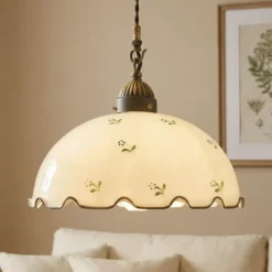Lámpara colgante Nonna flores Ø 30 cm 1 luz verde