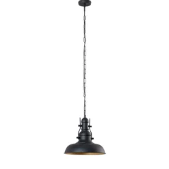 Lámpara colgante Nota, negra, Ø 31 cm, metal, E27
