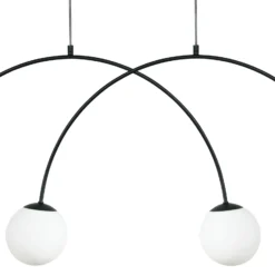 Lámpara colgante Nova, cristal/metal, negro/blanco, 4 luces