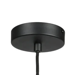 Lámpara colgante NoxLight, 1 luz, negra, con trenzado de bambú