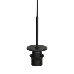 Lámpara colgante NoxLight, 1 luz, negra, con trenzado de bambú