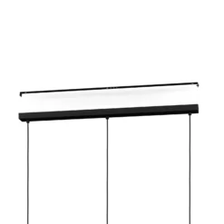 Lámpara colgante Oilella, negro-gris, longitud 95 cm, cristal, 3 luces.