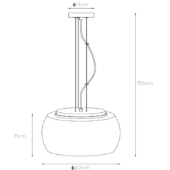 Lámpara colgante Olivia, vidrio de humo, Ø 40 cm