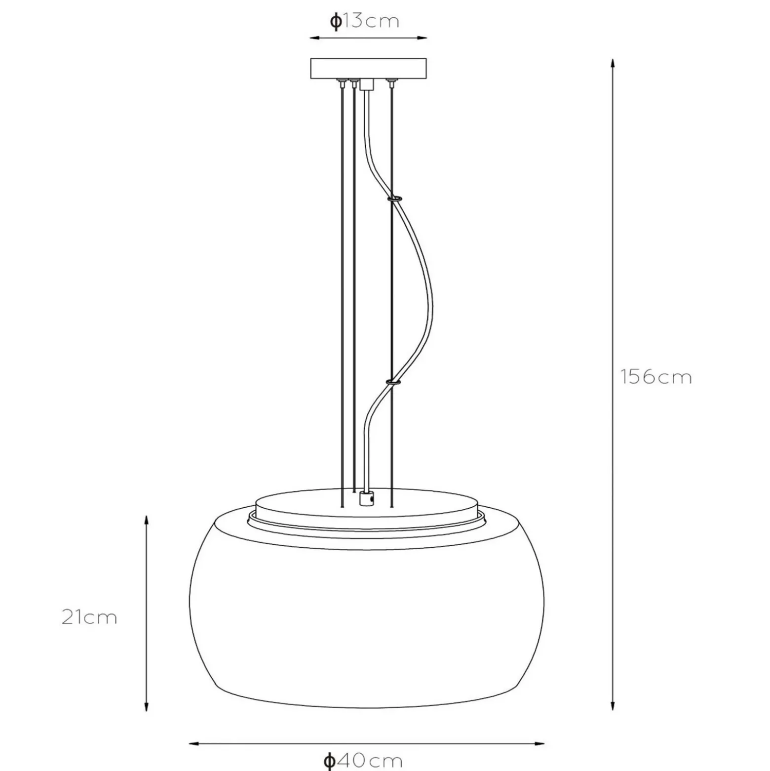 Lámpara colgante Olivia, vidrio de humo, Ø 40 cm