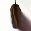 Lámpara colgante Origami de cristal, gris-marrón