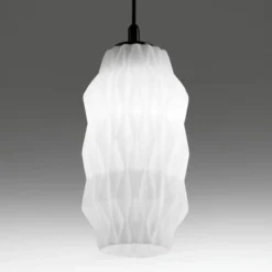 Lámpara colgante Origami de cristal, blanca