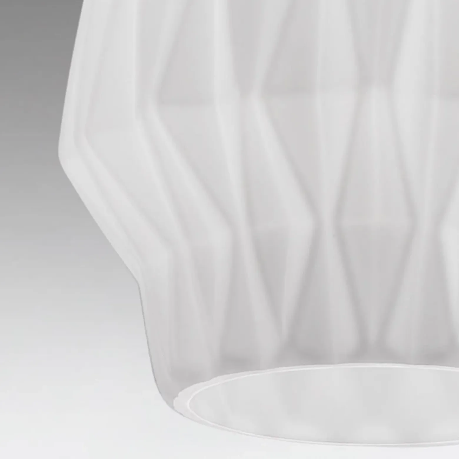 Lámpara colgante Origami de cristal, blanca