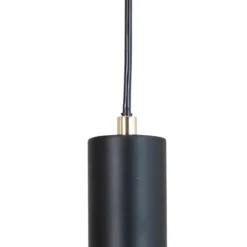Lámpara colgante Orino, negro/dorado, metal, GU10
