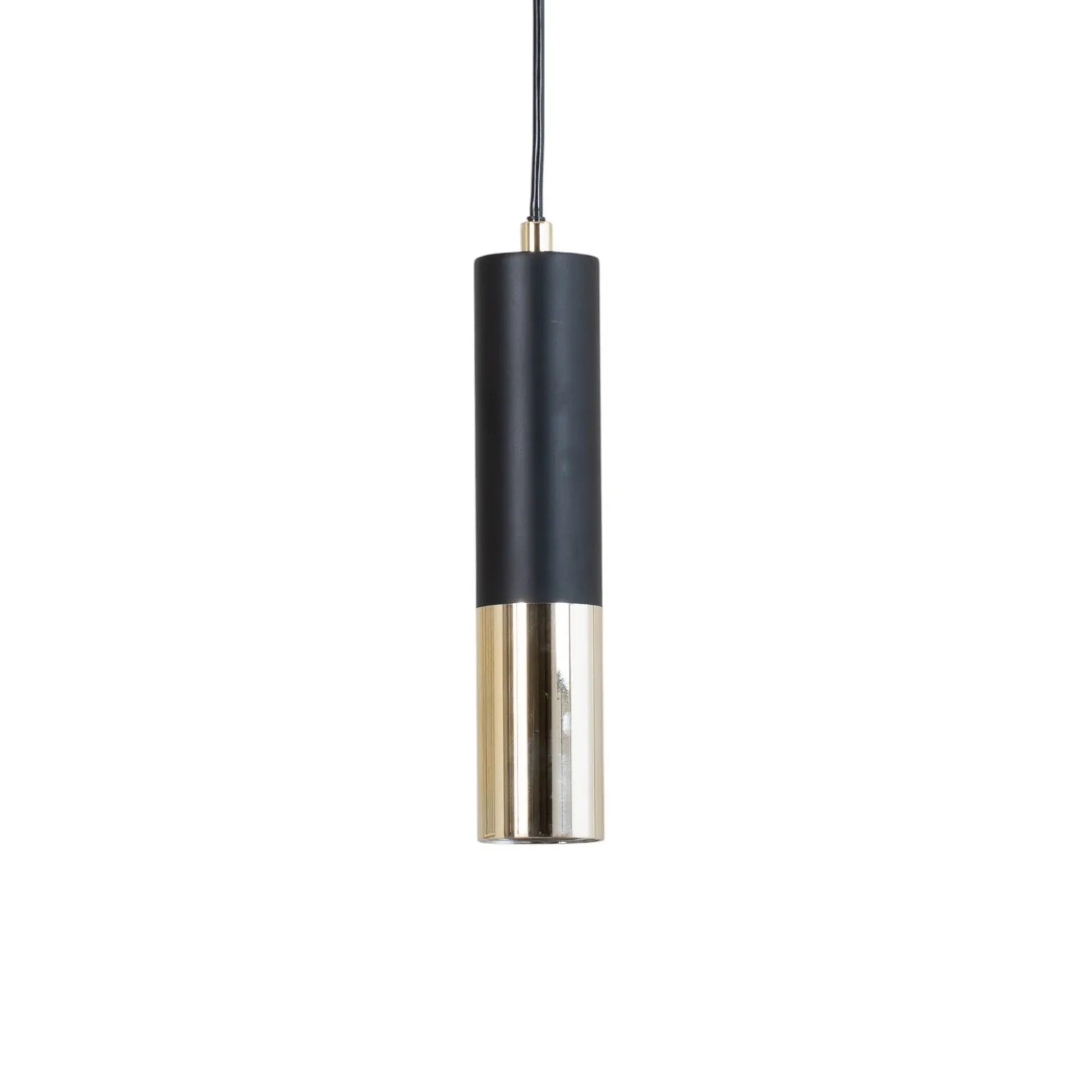 Lámpara colgante Orino, negro/dorado, metal, GU10