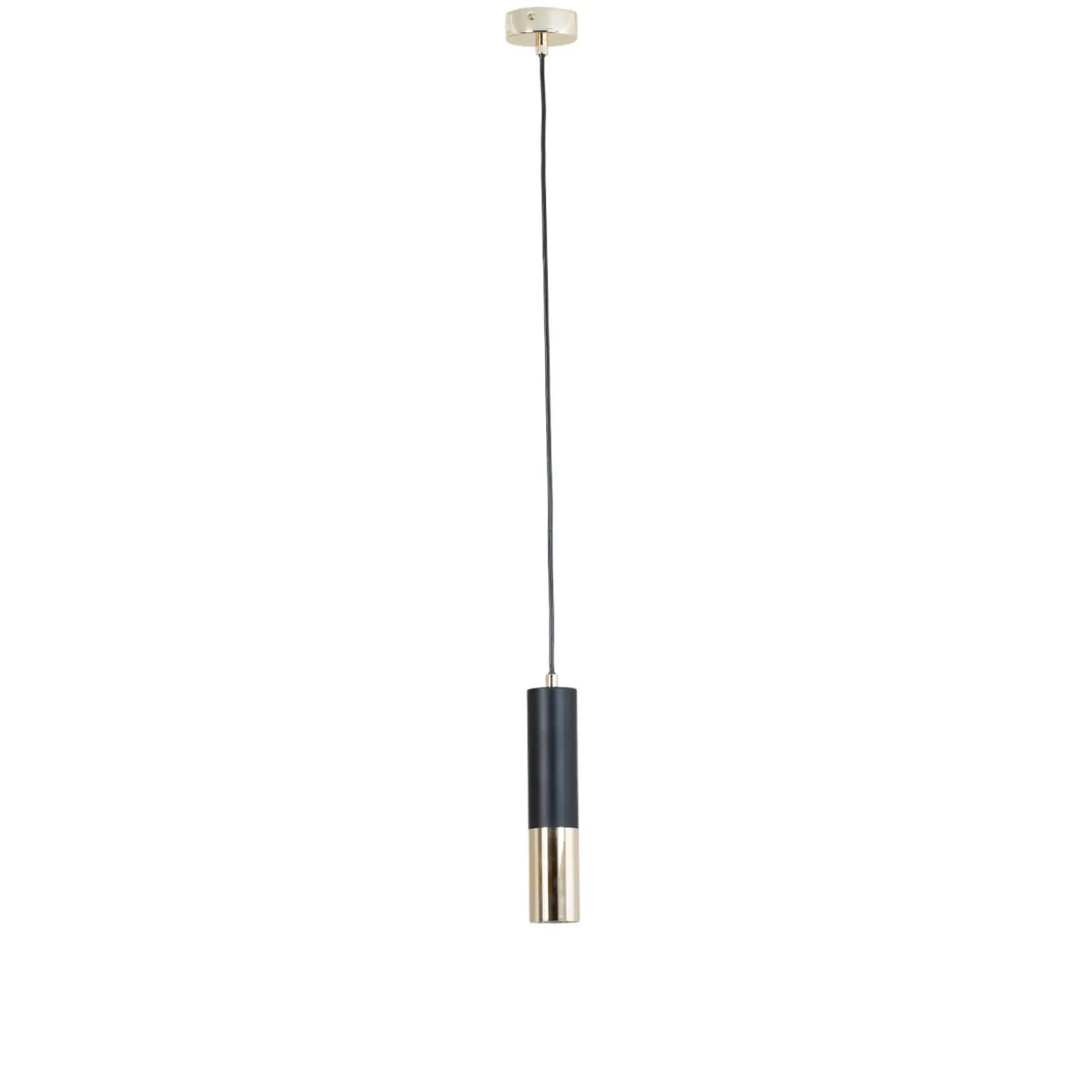 Lámpara colgante Orino, negro/dorado, metal, GU10