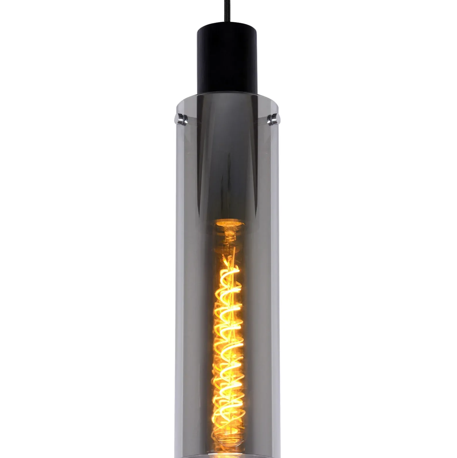 Lámpara colgante Orlando, gris humo, 3 luces