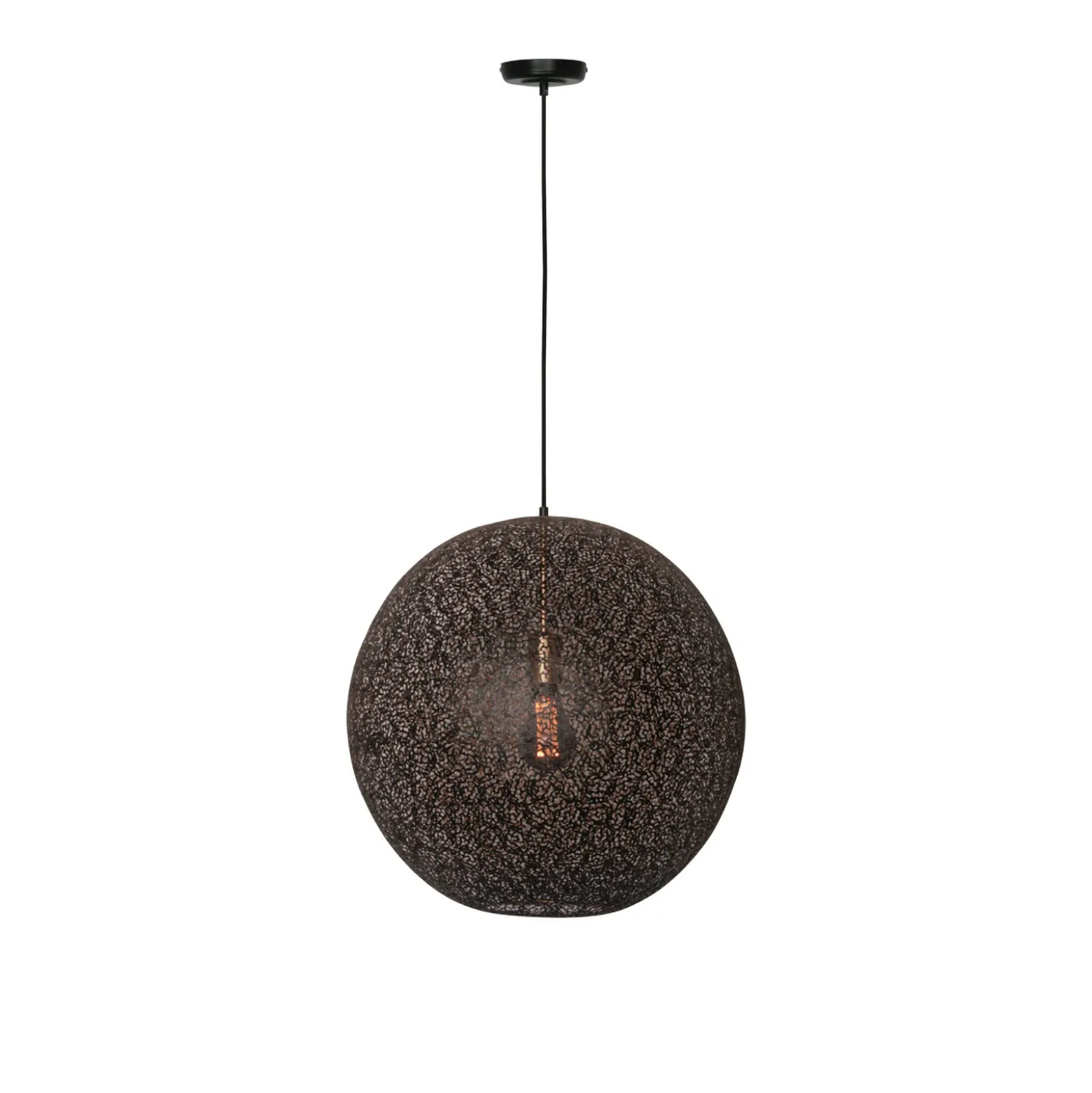 Lámpara colgante Oronero, Ø 50 cm, negro/oro, metal