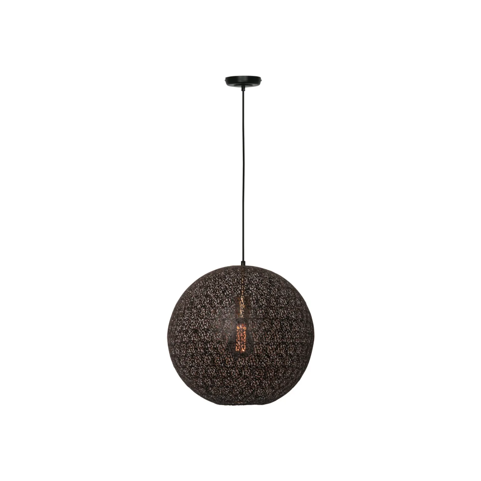 Lámpara colgante Oronero, Ø 40 cm, negro/oro, metal