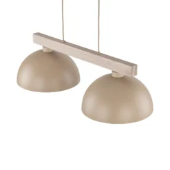 Lámpara colgante Oslo, color arena, 2 luces, 83 cm de largo, E27