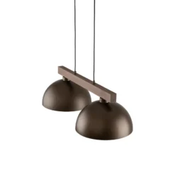 Lámpara colgante Oslo, marrón, de 2 luces, 83 cm de largo, E27